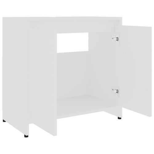 Badeværelsesskab 60x33x61 cm konstrueret træ hvid