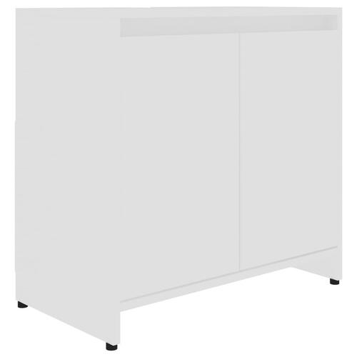 Badeværelsesskab 60x33x61 cm konstrueret træ hvid