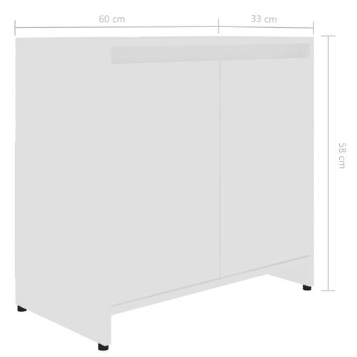 Badeværelsesskab 60x33x61 cm konstrueret træ hvid