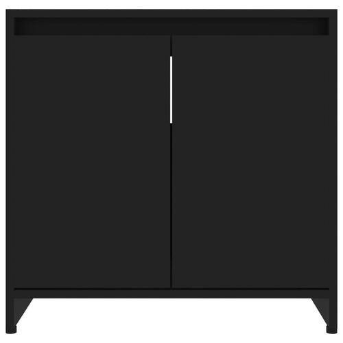 Badeværelsesskab 60x33x61 cm konstrueret træ sort