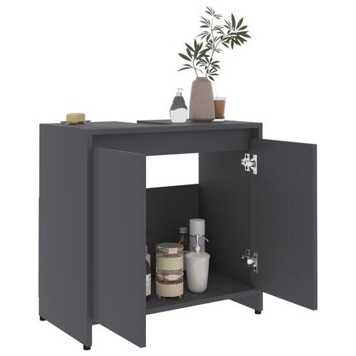 Badeværelsesskab 60x33x61 cm spånplade grå