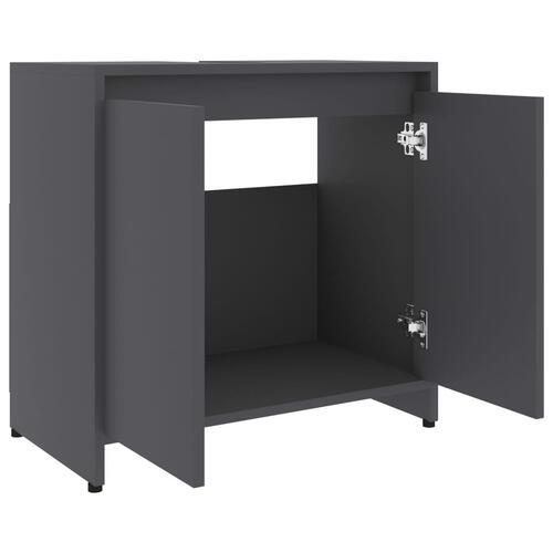 Badeværelsesskab 60x33x61 cm spånplade grå