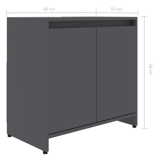 Badeværelsesskab 60x33x61 cm spånplade grå