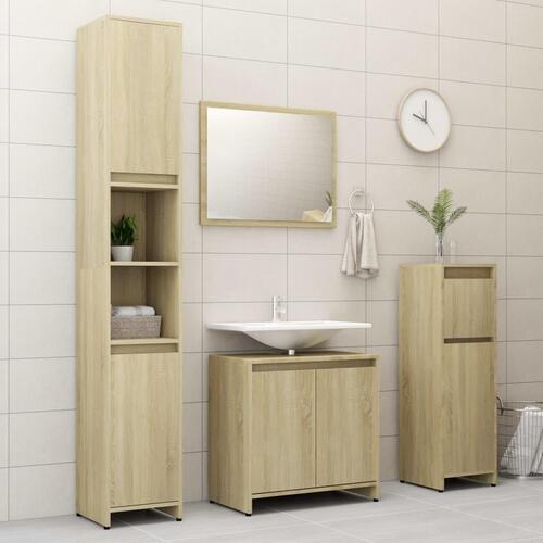 Badeværelsesskab 60x33x61 cm konstrueret træ sonoma-eg