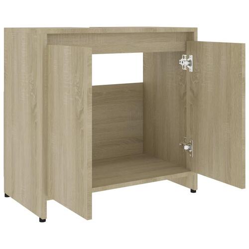 Badeværelsesskab 60x33x61 cm konstrueret træ sonoma-eg