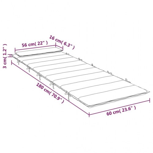 Hynde til liggestol 180x60x3 cm oxfordstof flerfarvet