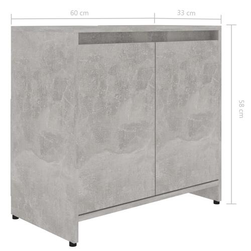 Badeværelsesskab 60x33x61 cm spånplade betongrå
