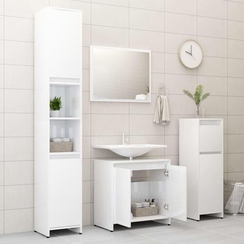 Badeværelsesskab 60x33x61 cm konstrueret træ hvid højglans