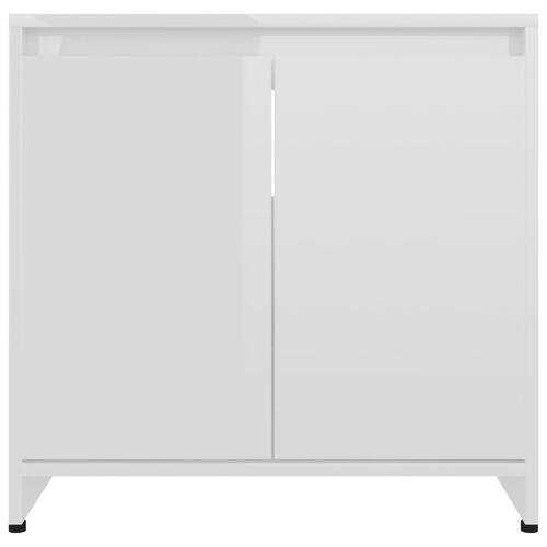 Badeværelsesskab 60x33x61 cm konstrueret træ hvid højglans