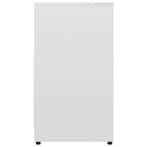 Badeværelsesskab 60x33x61 cm konstrueret træ hvid højglans