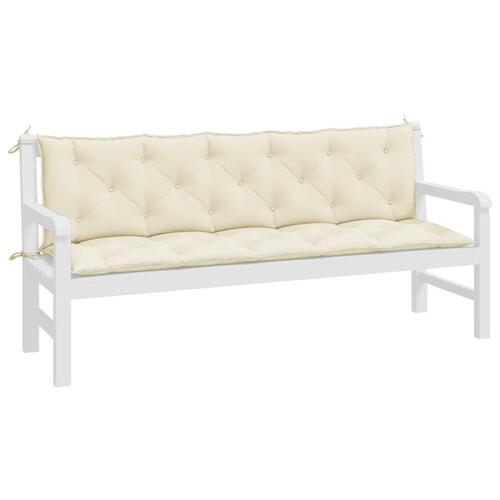 Hynder til havebænk 2 stk. 180x50x7 cm oxfordstof cremefarvet