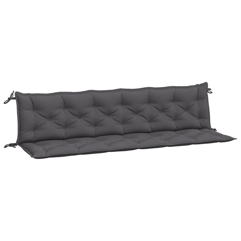 Hynder til havebænk 2 stk. 200x50x7 cm oxfordstof antracitgrå