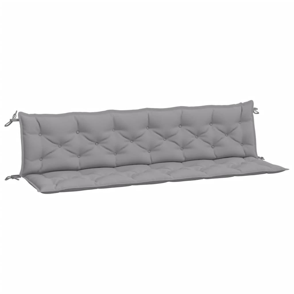 Hynder til havebænk 2 stk. 200x50x7 cm oxfordstof grå