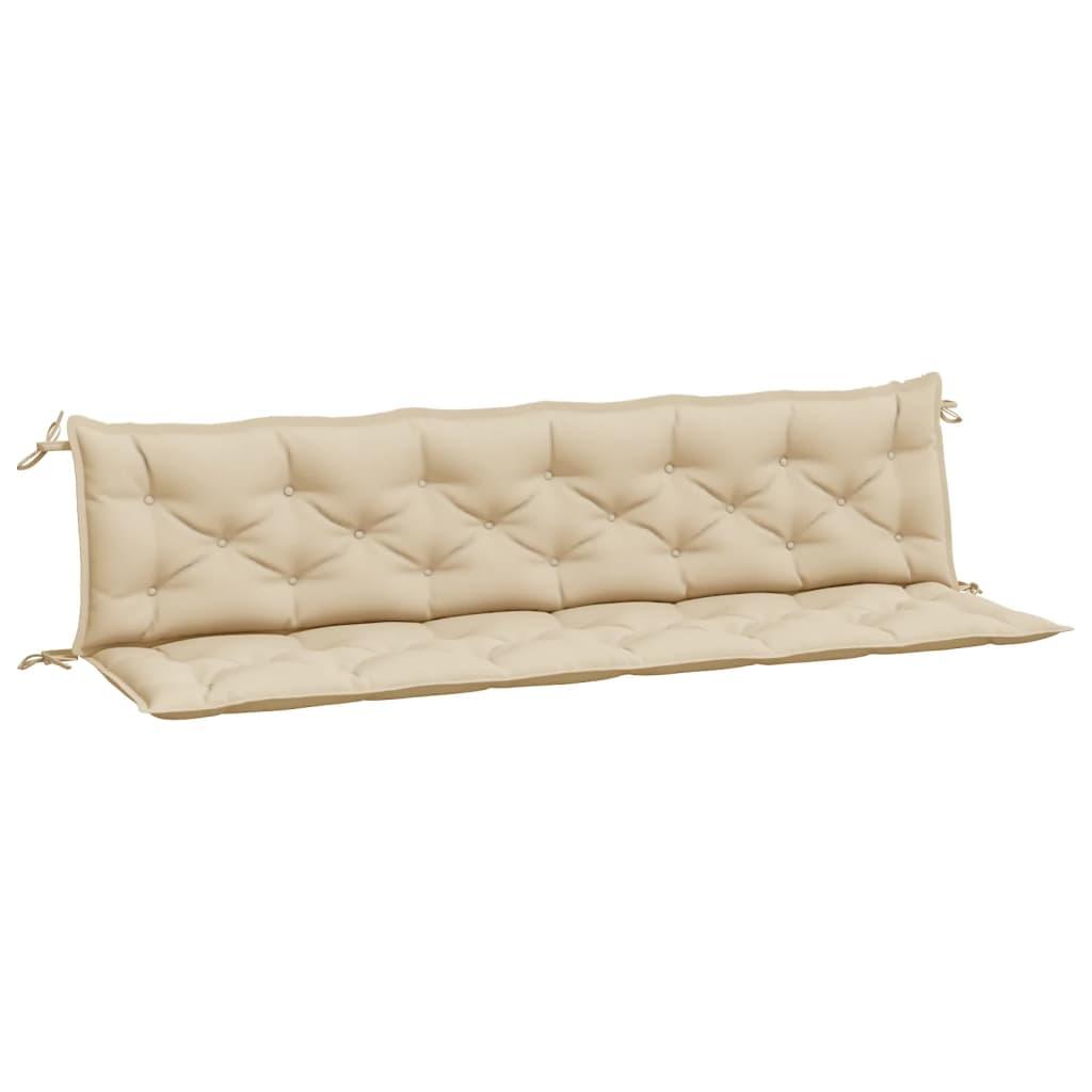 Hynder til havebænk 2 stk. 200x50x7 cm oxfordstof beige