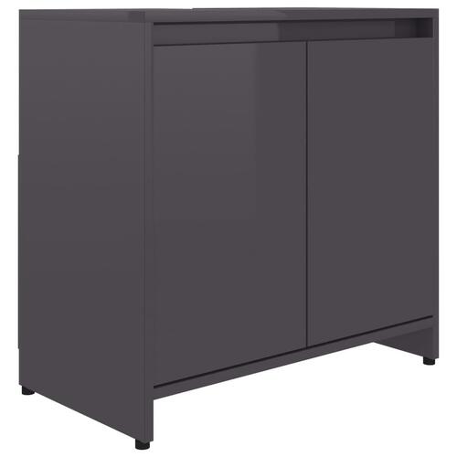 Badeværelsesskab 60x33x61 cm spånplade grå højglans