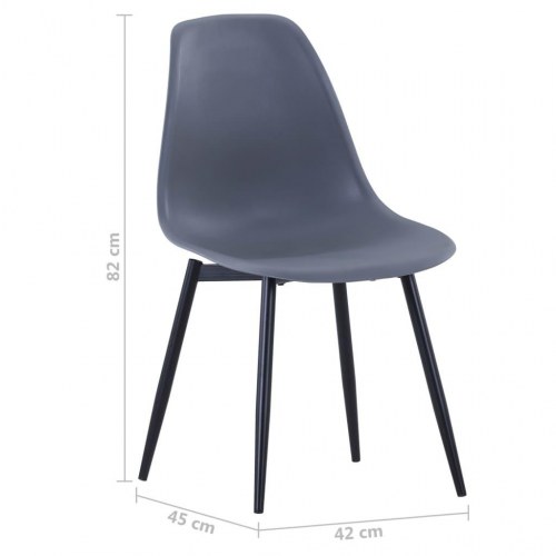 Spisebordsstole 2 stk. PP grå