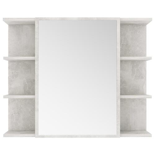 Badeværelsesskab spejl 80x20,5x64 cm konstrueret træ betongrå