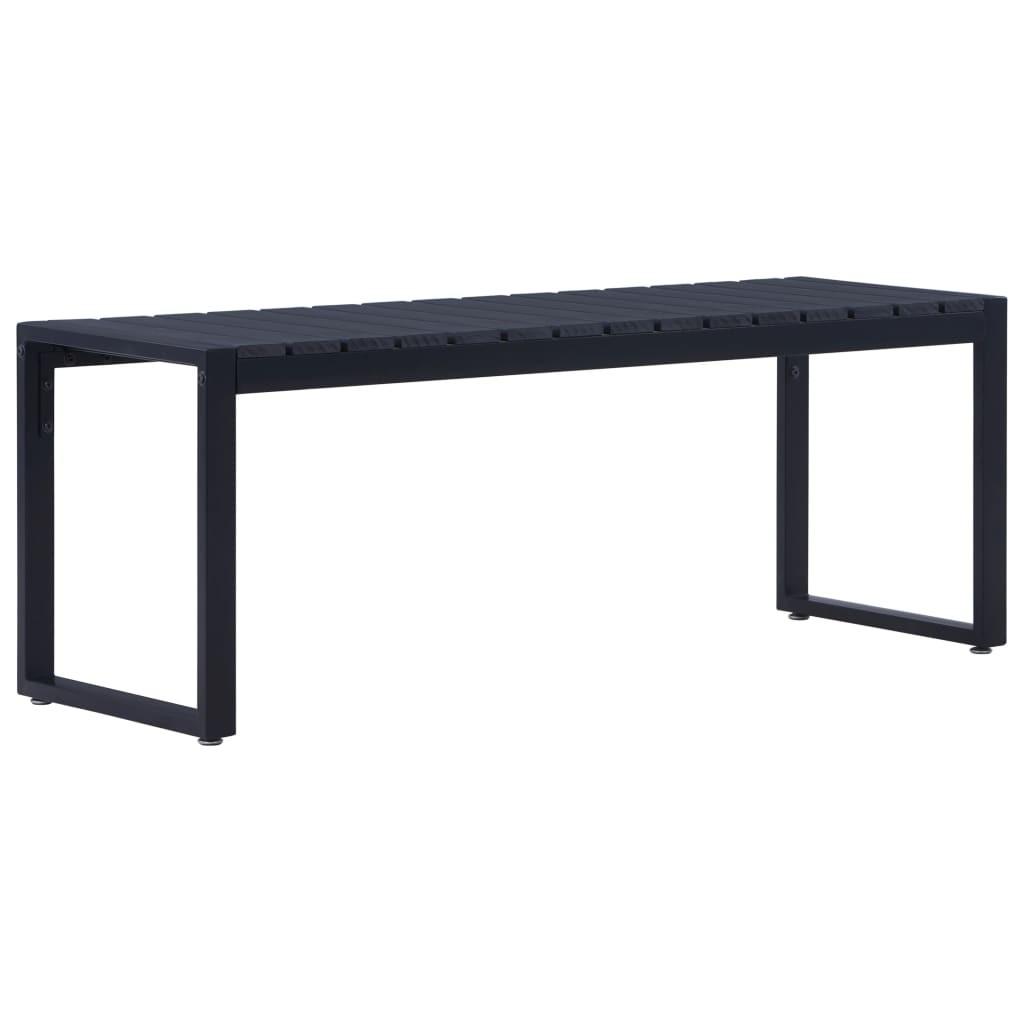 Havebænk 120,5 cm PS-plade sort