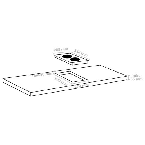 Flexizone induktionskogeplade 2 brændere Touch 3500 W glas
