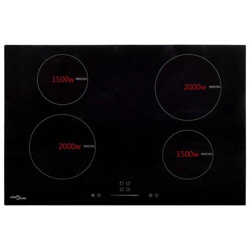 Induktionskogeplade med 4 zoner Touch Control 7000 W 77 cm glas