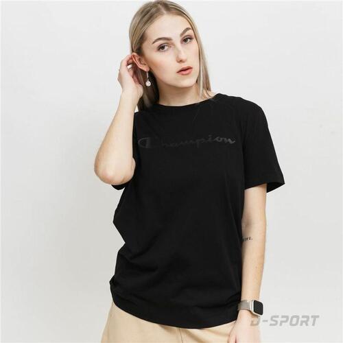 Kortærmet T-shirt til Kvinder Champion Crewneck Sort S