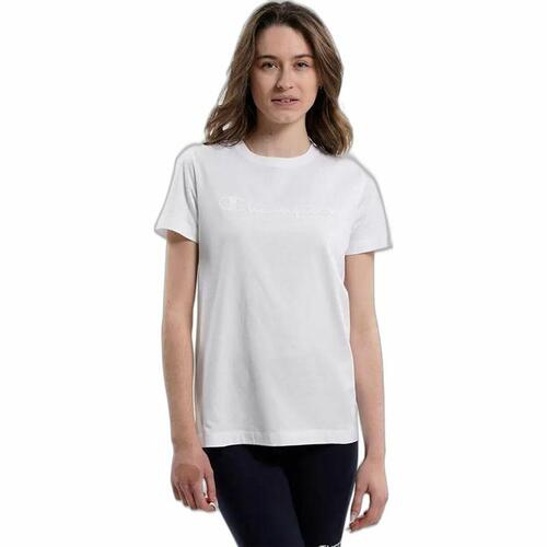 Kortærmet T-shirt til Kvinder Champion Crewneck Hvid L