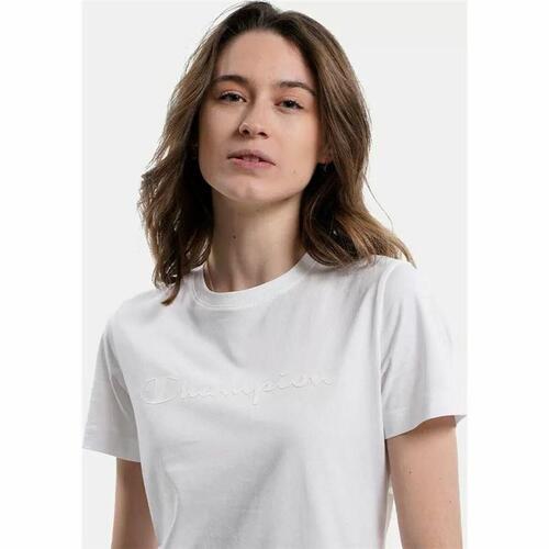 Kortærmet T-shirt til Kvinder Champion Crewneck Hvid L