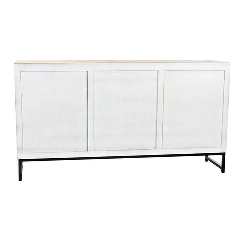 Skænk Hvid Metal Mangotræ 150 x 38 x 80 cm