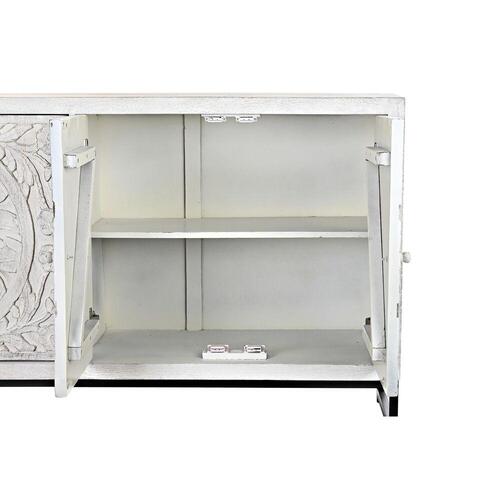 Skænk Hvid Metal Mangotræ 150 x 38 x 80 cm