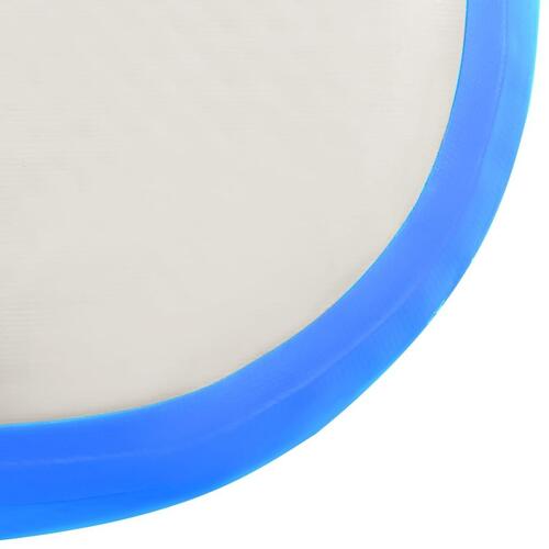 Oppustelig gymnastikmåtte m. pumpe 400x100x15 cm PVC blå