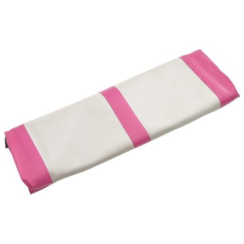 Oppustelig gymnastikmåtte m. pumpe 500x100x15 cm PVC lyserød