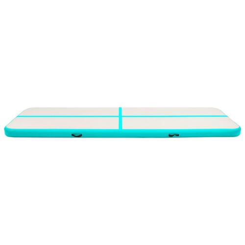 Oppustelig gymnastikmåtte m. pumpe 600x100x15 cm PVC grøn