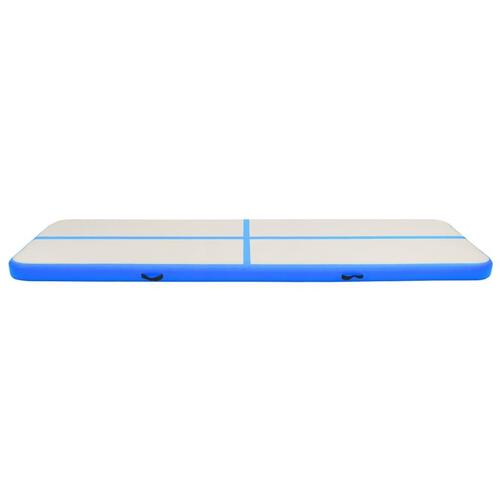 Oppustelig gymnastikmåtte m. pumpe 700x100x15 cm PVC blå