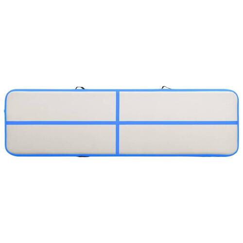 Oppustelig gymnastikmåtte m. pumpe 700x100x15 cm PVC blå