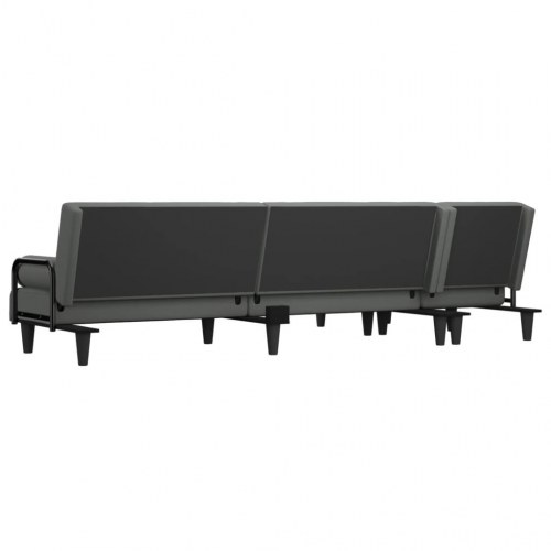 L-formet sovesofa 260x140x70 cm stof mørkegrå