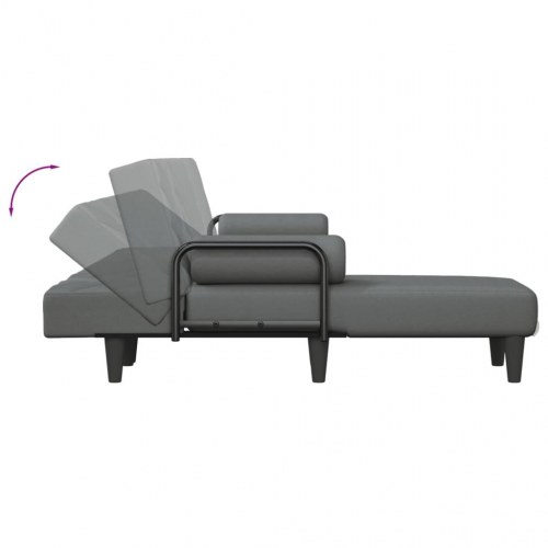 L-formet sovesofa 260x140x70 cm stof mørkegrå