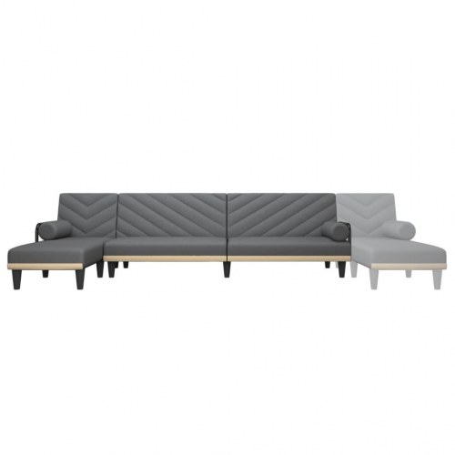 L-formet sovesofa 260x140x70 cm stof mørkegrå