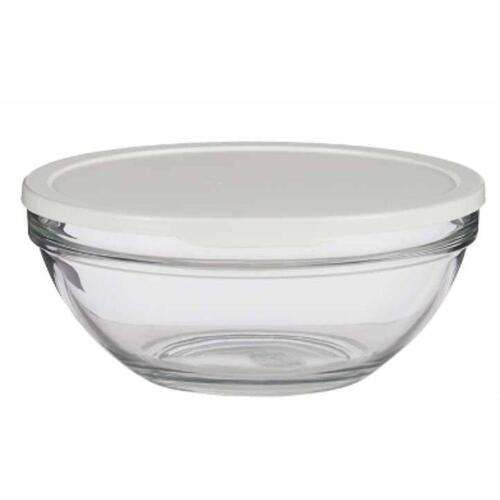 Rund madkasse med låg Chefs Hvid 2,5 L 23,7 x 10,1 x 23,7 cm (4 enheder)