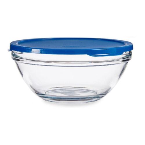 Rund madkasse med låg Chefs Blå 2,5 L 23,7 x 10,1 x 23,7 cm (4 enheder)