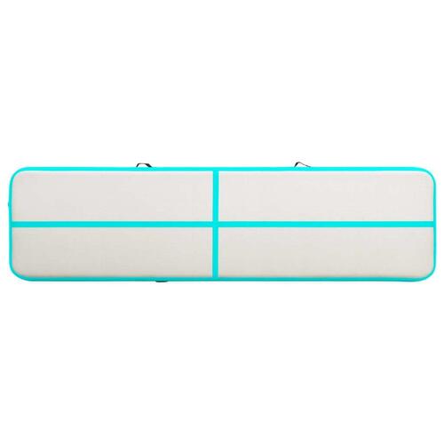 Oppustelig gymnastikmåtte med pumpe 600x100x20 cm PVC grøn