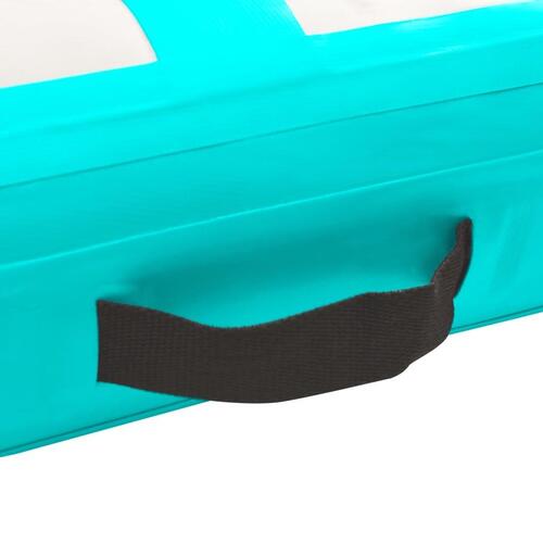 Oppustelig gymnastikmåtte med pumpe 600x100x20 cm PVC grøn