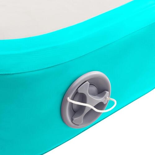 Oppustelig gymnastikmåtte med pumpe 600x100x20 cm PVC grøn