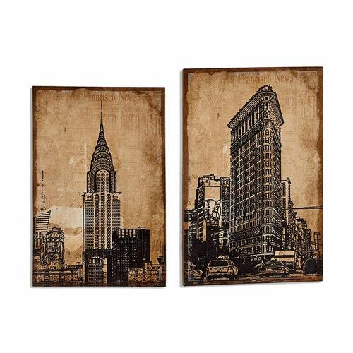 Lærred New York 90 x 3 x 60 cm (4 enheder)