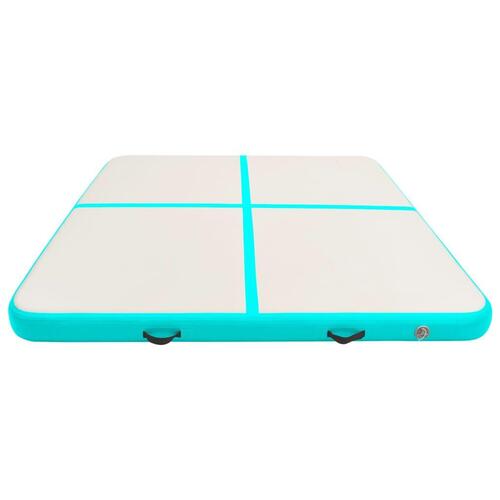 Oppustelig gymnastikmåtte med pumpe 200x200x20 cm PVC grøn