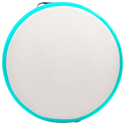 Oppustelig gymnastikmåtte med pumpe 100x100x10 cm PVC grøn