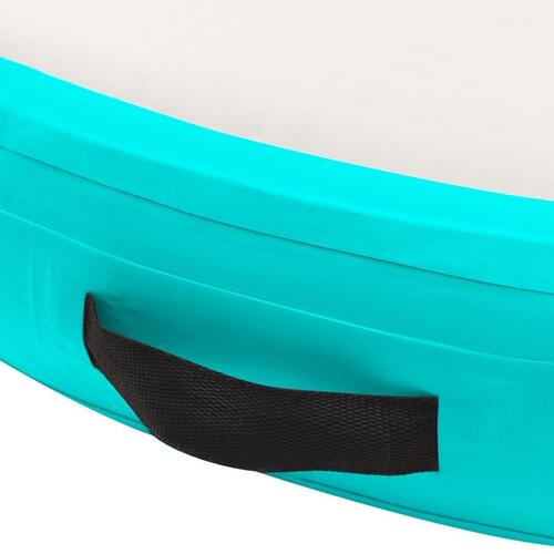 Oppustelig gymnastikmåtte med pumpe 100x100x10 cm PVC grøn