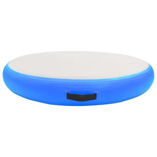 Oppustelig gymnastikmåtte med pumpe 100x100x15 cm PVC blå