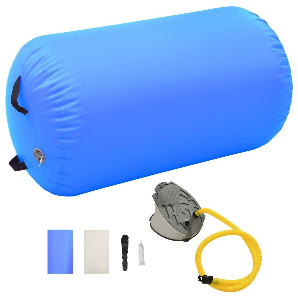 Oppustelig gymnastikrulle med pumpe 100x60 cm PVC blå