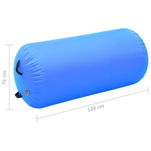 Oppustelig gymnastikrulle med pumpe 120x75 cm PVC blå