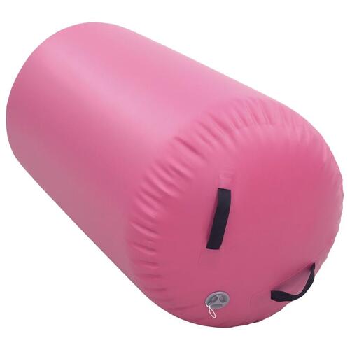 Oppustelig gymnastikrulle med pumpe 120x90 cm PVC lyserød